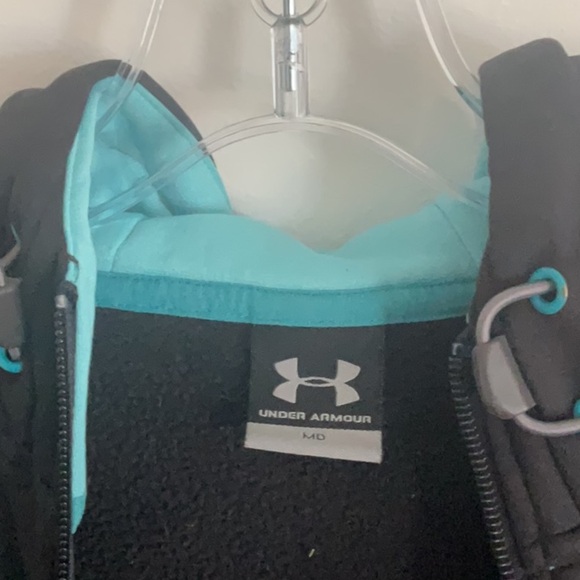 Under Armour Black Hoodie with Teal Logo - Picture 3 of 3